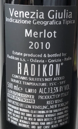 Radikon Venezia Giulia Merlot Collio 2010